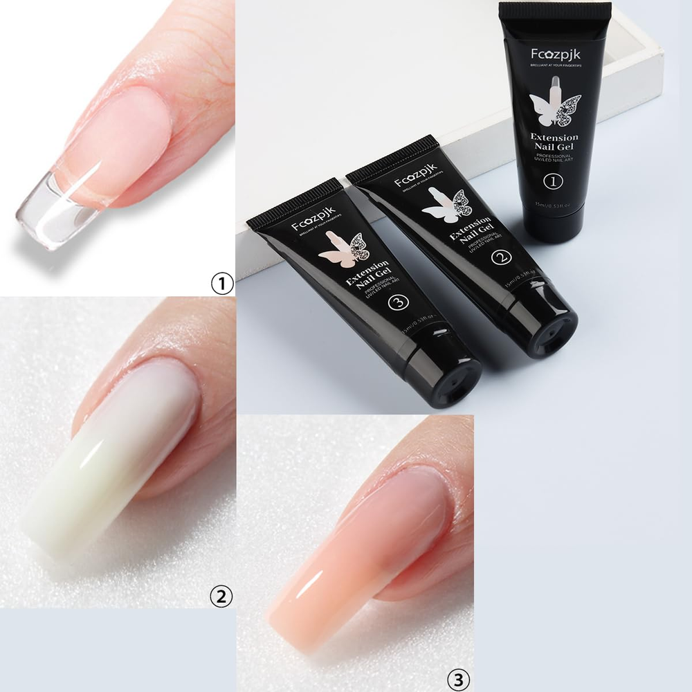 Poly Extension Gel Nail Kit Builder, with Slip Solution Dual Nail Forms,Home Set