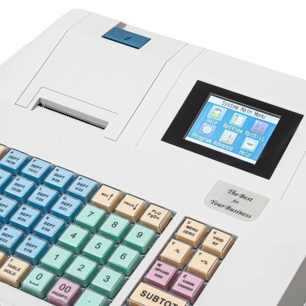Electronic Cash Register with 48 Keys, LCD Display & Secure DrawerUS