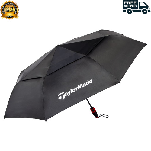Compact Golf Umbrella Wind Resistance Durable Frame 47 Inch Canopy Arc Black
