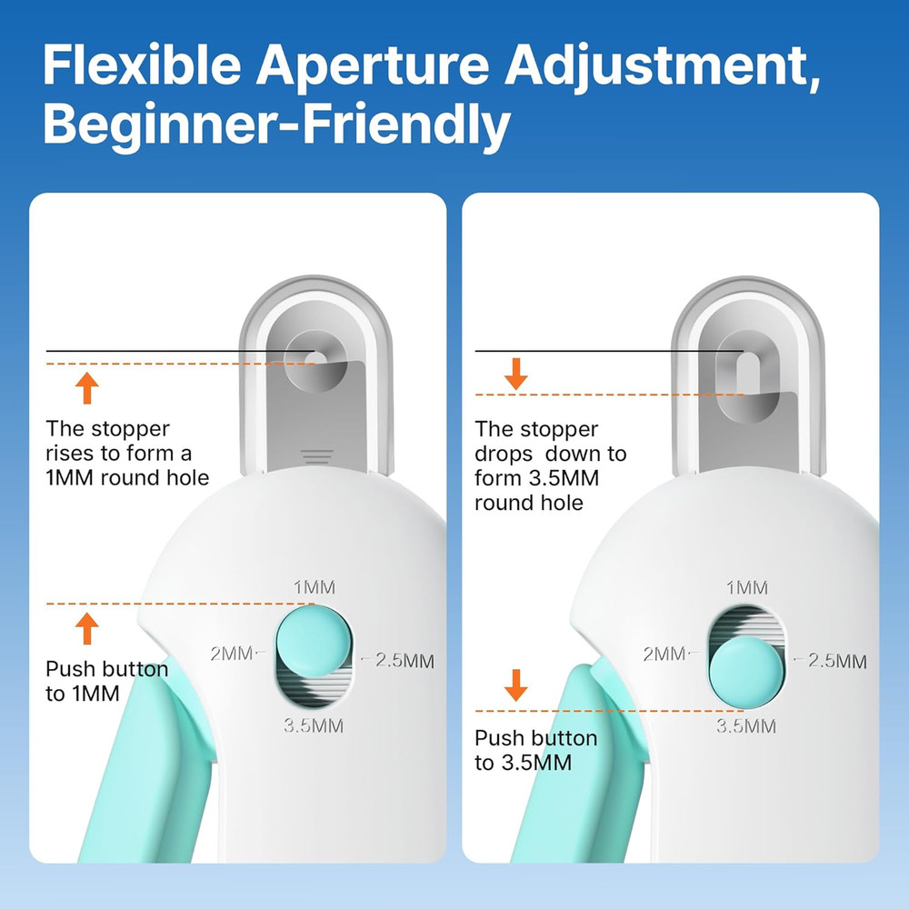 Cat Nail Clipper with Adjustable 3-Size Trimming Hole & Hidden Nail File | Safe