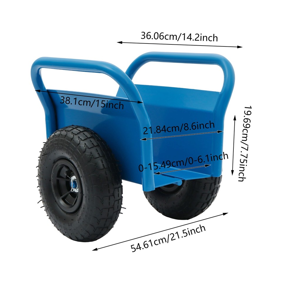 2 Wheel Heavy Duty Panel Dolly, All-Terrain Slab Dolly, Freestanding Panel Dolly