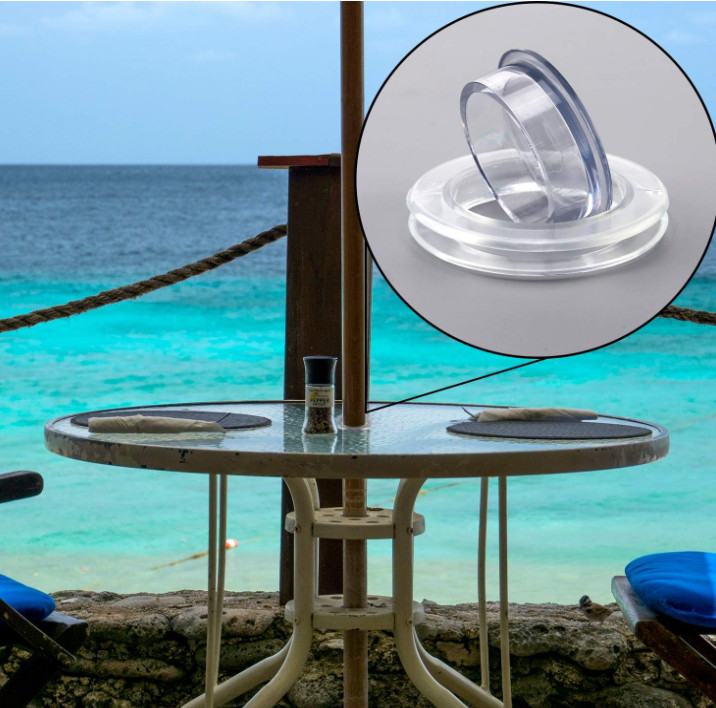 2 Sets 2 Inch Silicone Patio Table Umbrella Hole Ring and Cap for Patio Deck