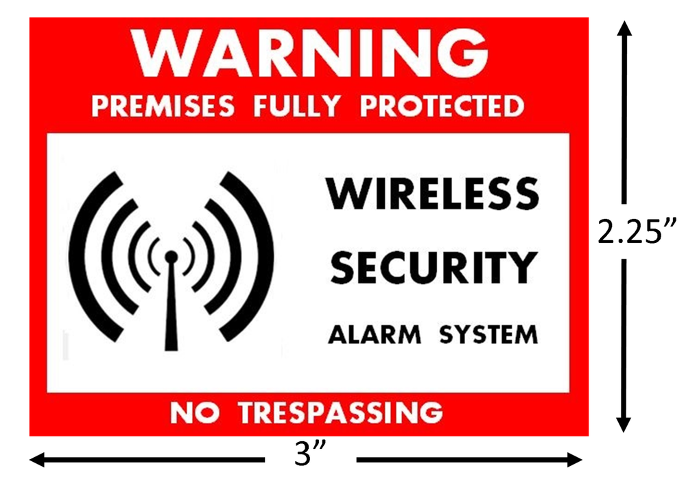 Wireless Security System Warning Stickers / 6 Pack + FREE Shipping