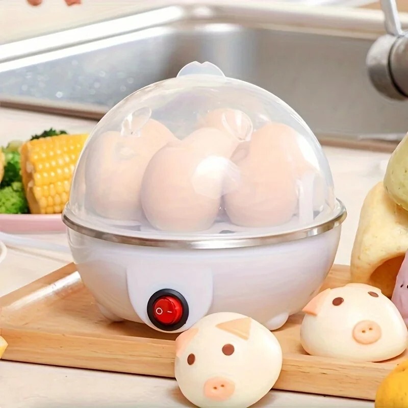 Automatic Egg Cooker 7 Eggs Steamed Custard & Boiled Egg Machine for Breakfast