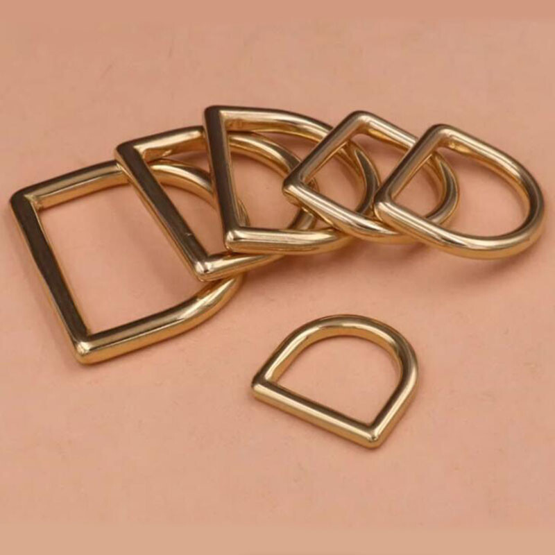 Φ 13/16/20/25/32/38mm Solid Brass Cast Closed D Rings For Webbing Leather Crafts