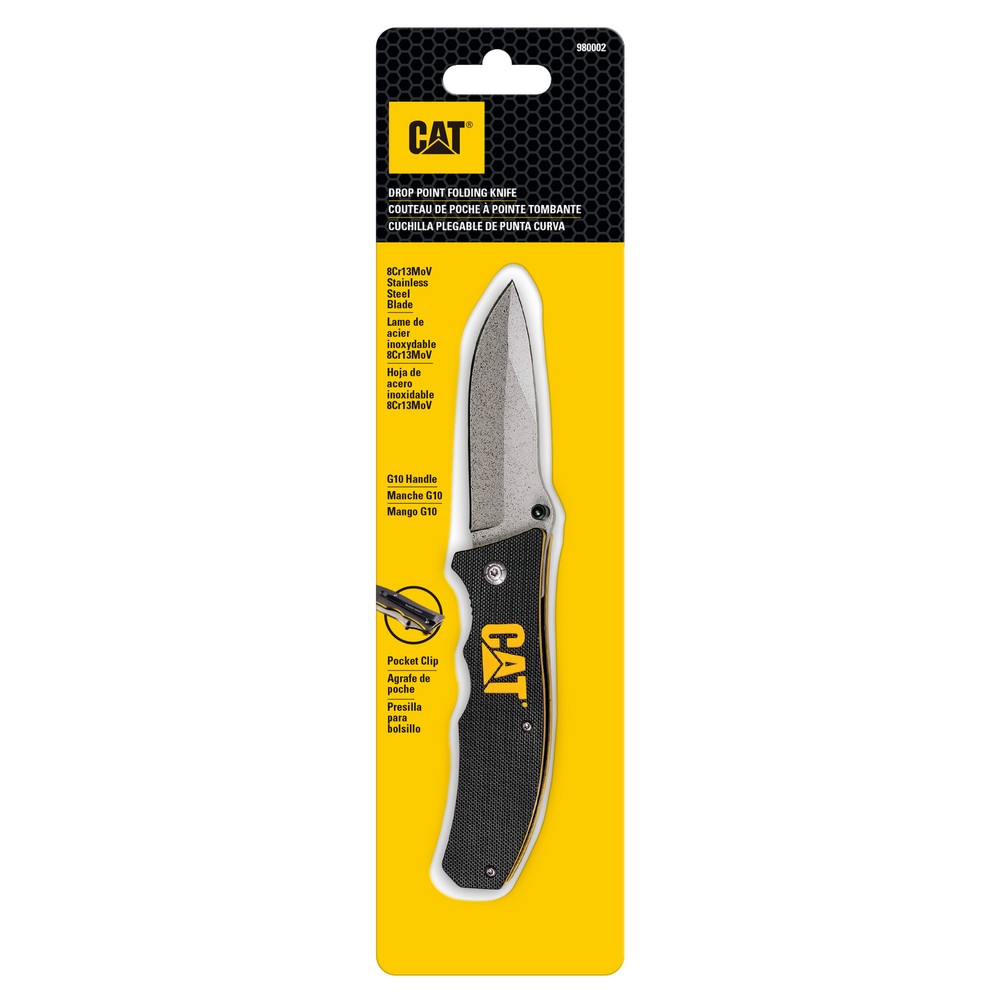 Cat 7-5/8 Inch Drop Point Folding Knife - 980002