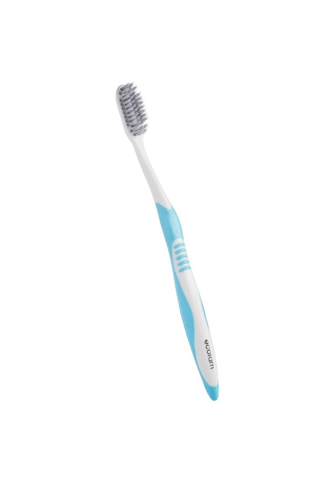 EcoFam Compostable Toothbrush with Silver Anti-Microbial Bristles (8 pack)