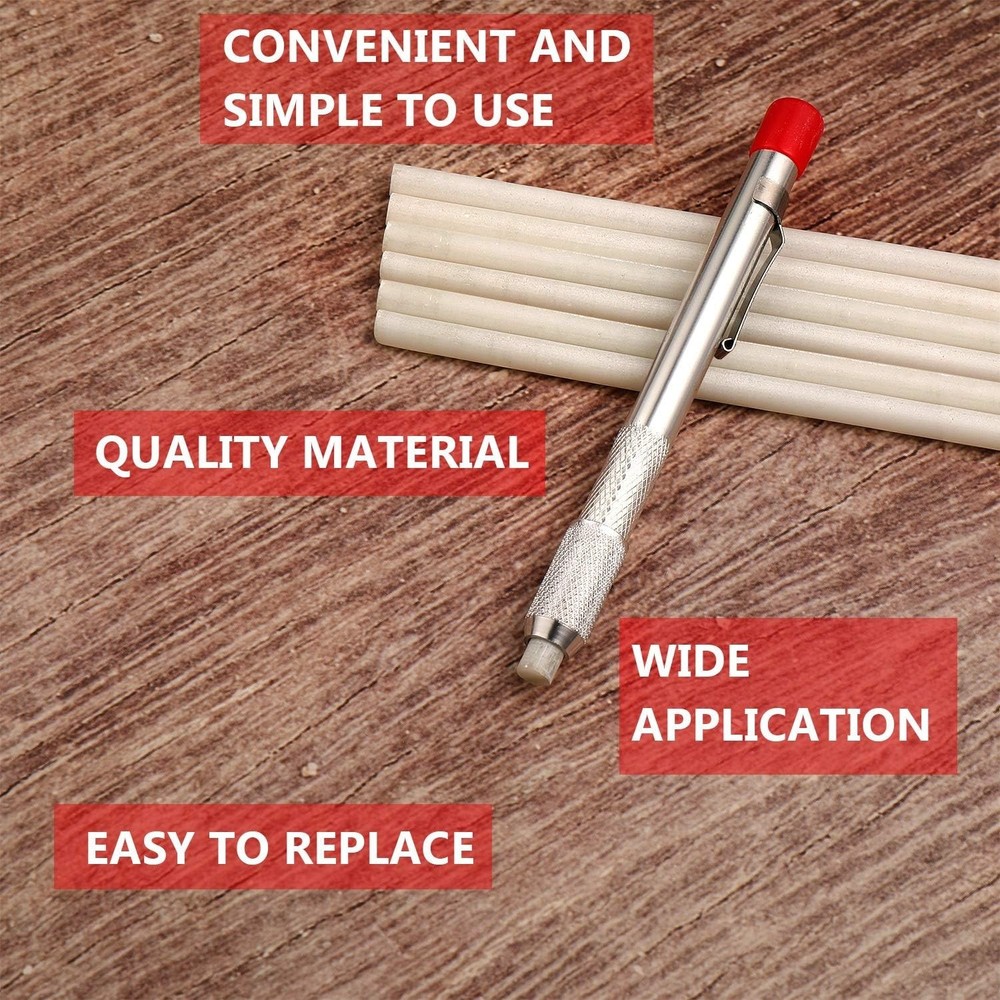 Convenient Soapstone Marking Kit: 2 Holders & 12 Refill Chalks for Durable Usage