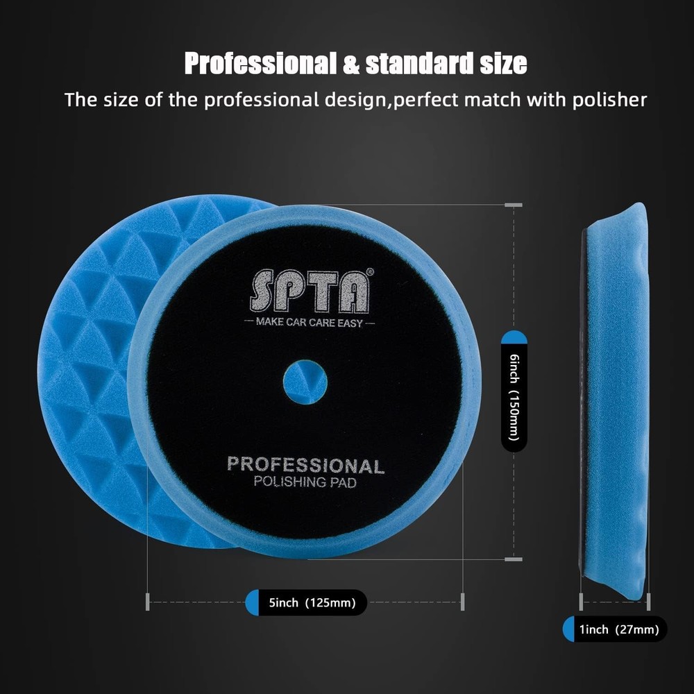 Polishing Pads 5Pc 5" Orbital Buffer + 1 Microfiber Pad Kit