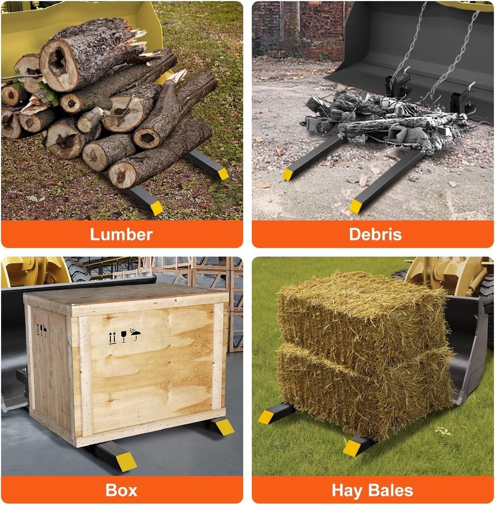 Versatile Clamp On Pallet Forks – 2000 lbs Capacity for Efficient Tractor Use