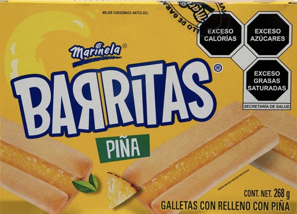2 CAJAS DE BARRITAS MARINELA SABOR PIÑA- PINEAPPLE COOKIE BARS (2 BOXES).