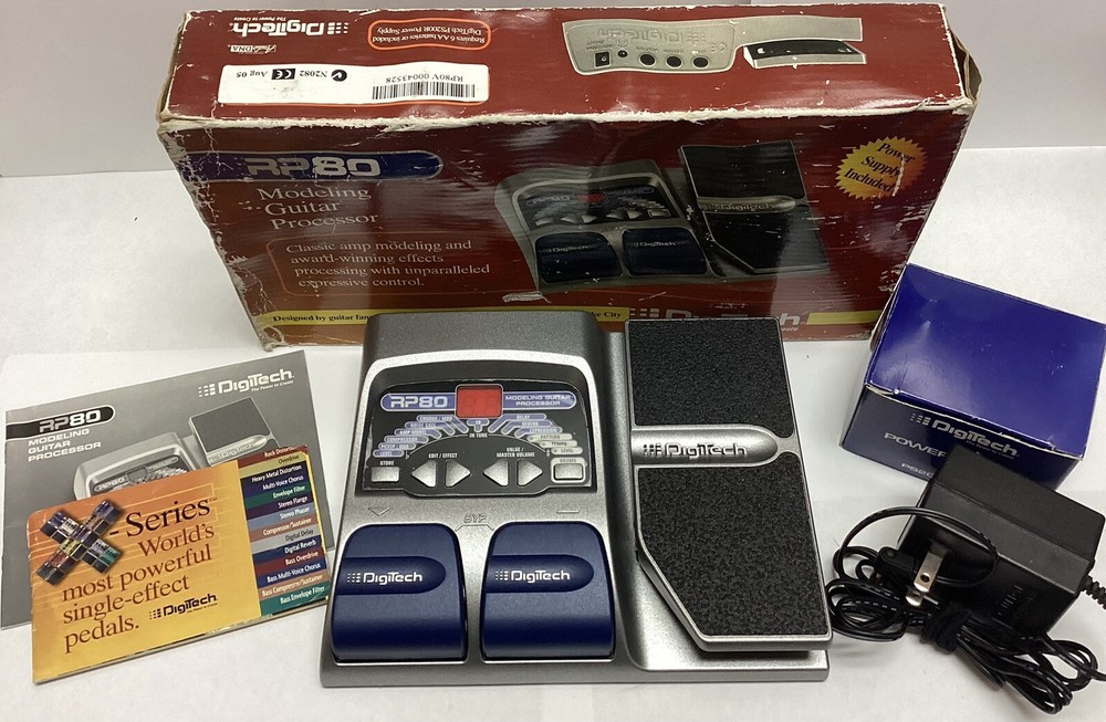 DigiTech RP80 Multi Effects Pedal Modeling Guitar Processor w/ Power Supply Box