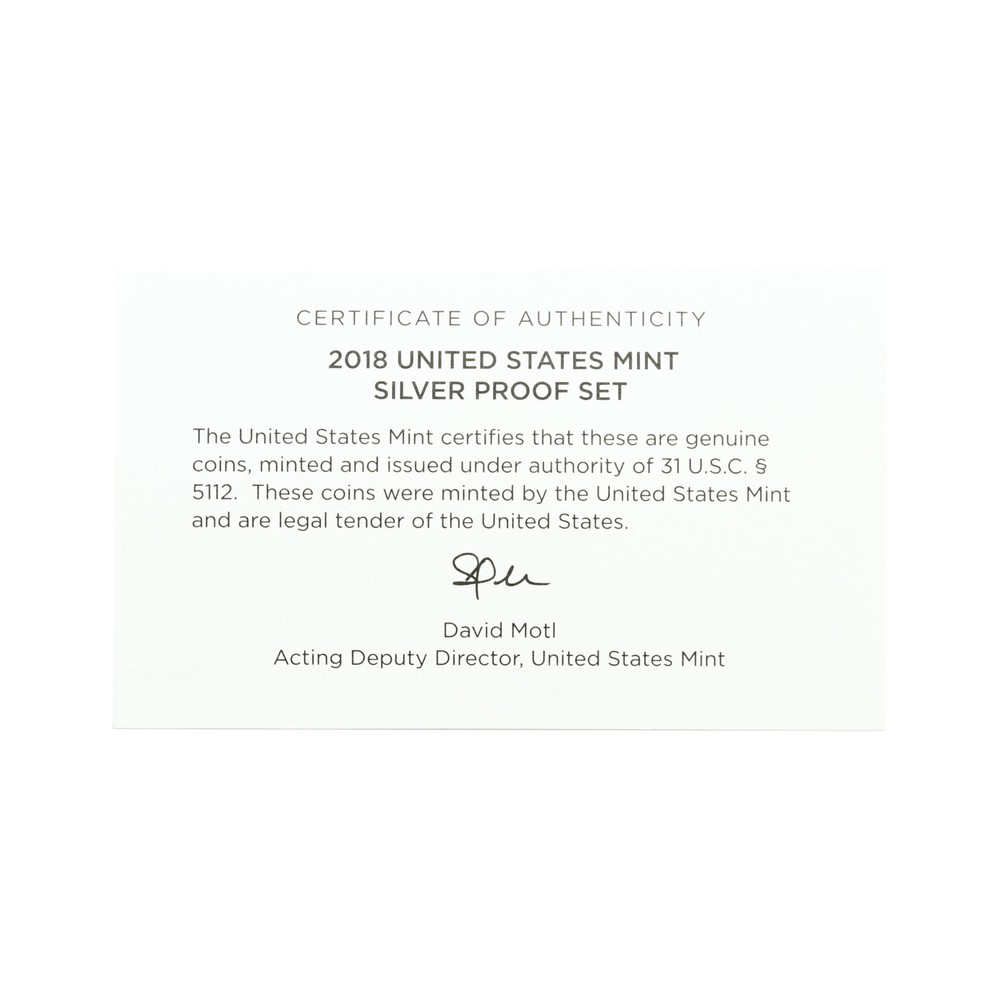 Empty Packaging Replacement Silver Proof Set Box & COA No Coins 2018
