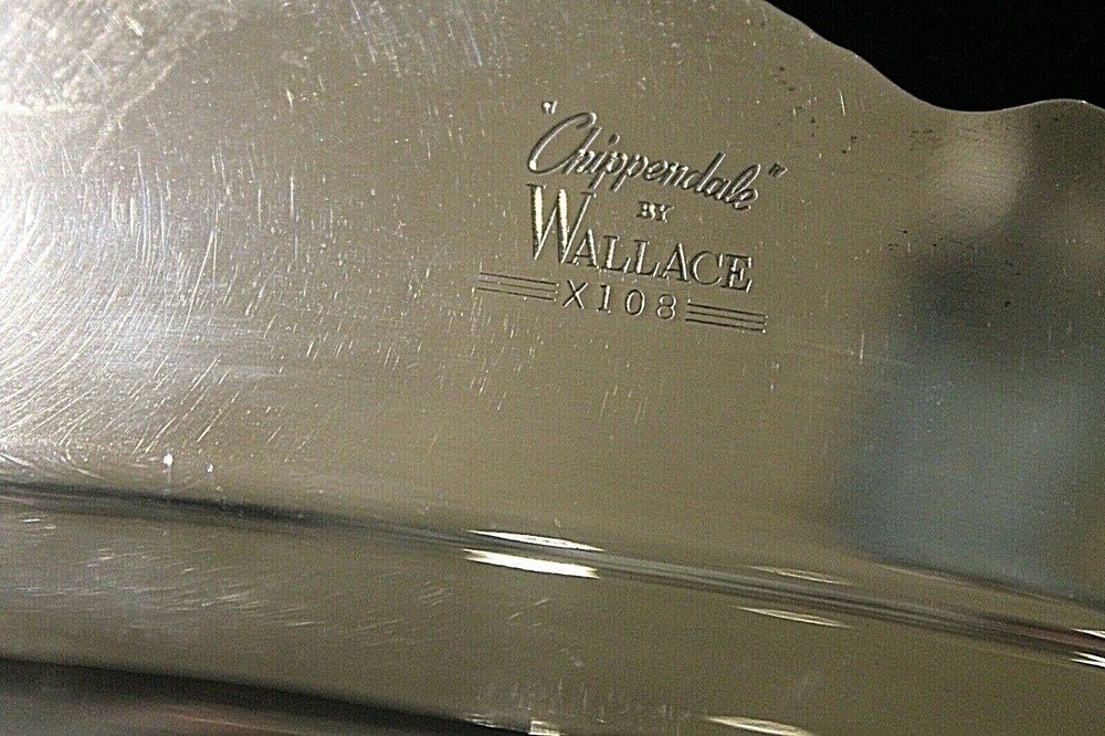 Vintage Silverplate WALLACE "Chippendale" Pattern Footed Meat Serving Tray x108