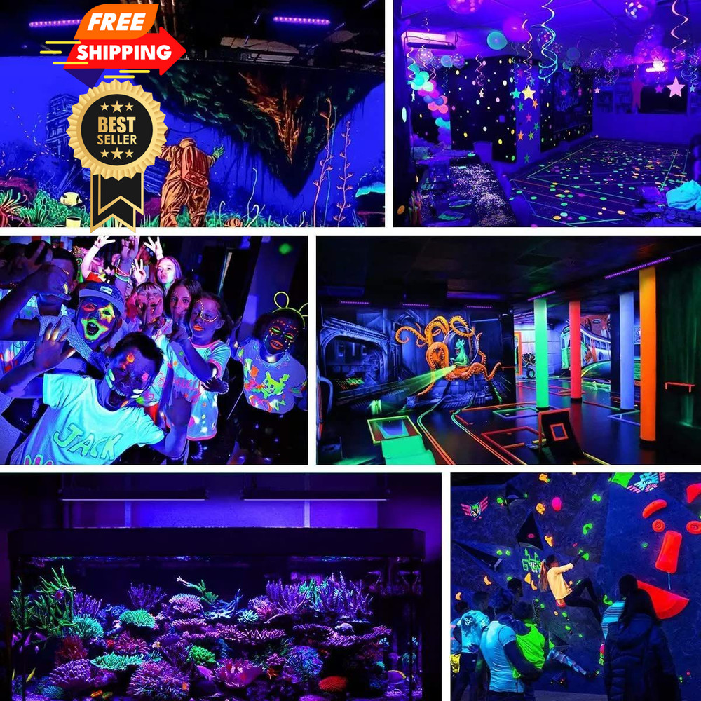 YANYCN 4 Pack 100W LED Black Lights, 4pack led black light,