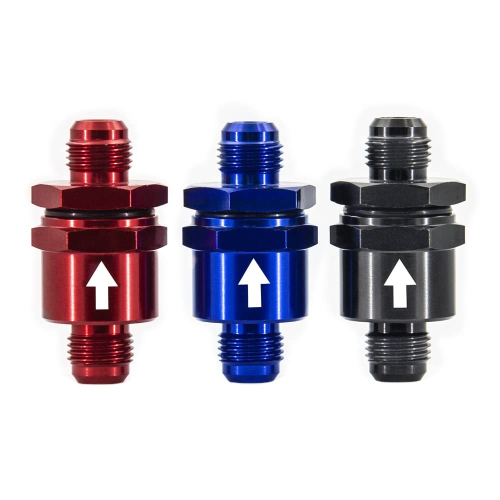 6AN Inline Check Valve One Way Non Return Aluminum Black