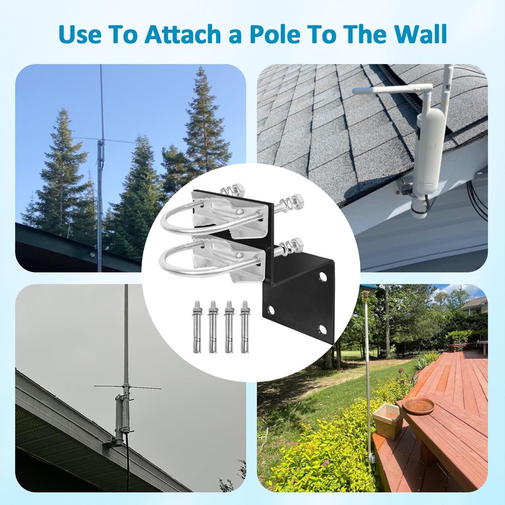 XRDS-RF Antenna Mount Kit, Black-Coated Pole Bracket black and silver
