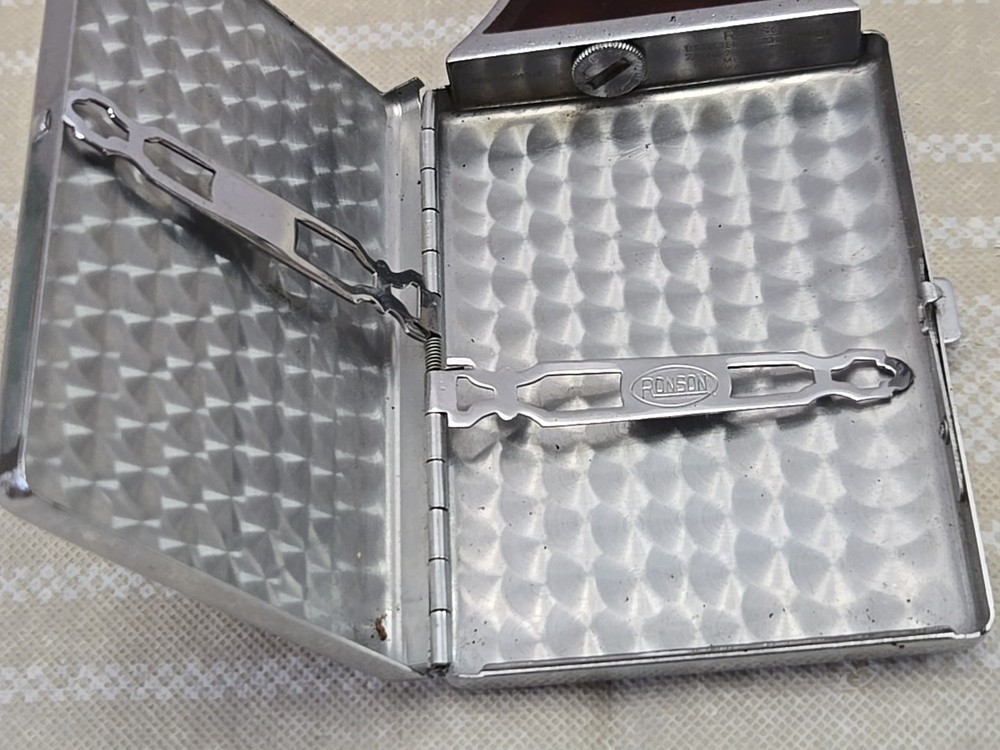 VINTAGE 1940's ART DECO RONSON MASTERCASE LIGHTER & CIGARETTE CASE