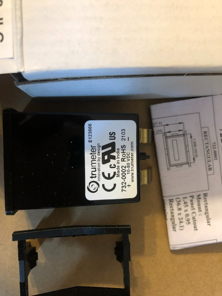 TRUMETER 732-0002 Hour Meter DC 2 Holes Flush Polymer