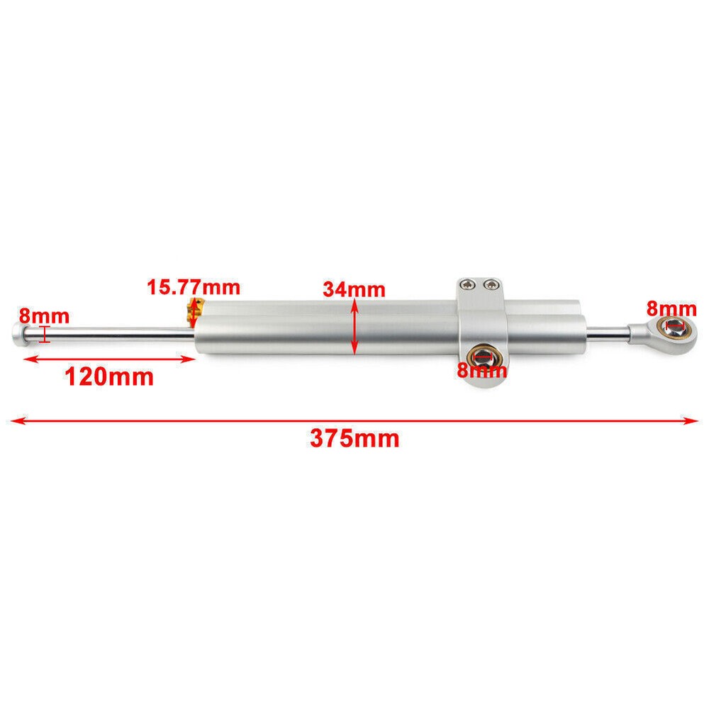 375mm Universal Steering Damper Stabilizer Linear Reversed Safety Control