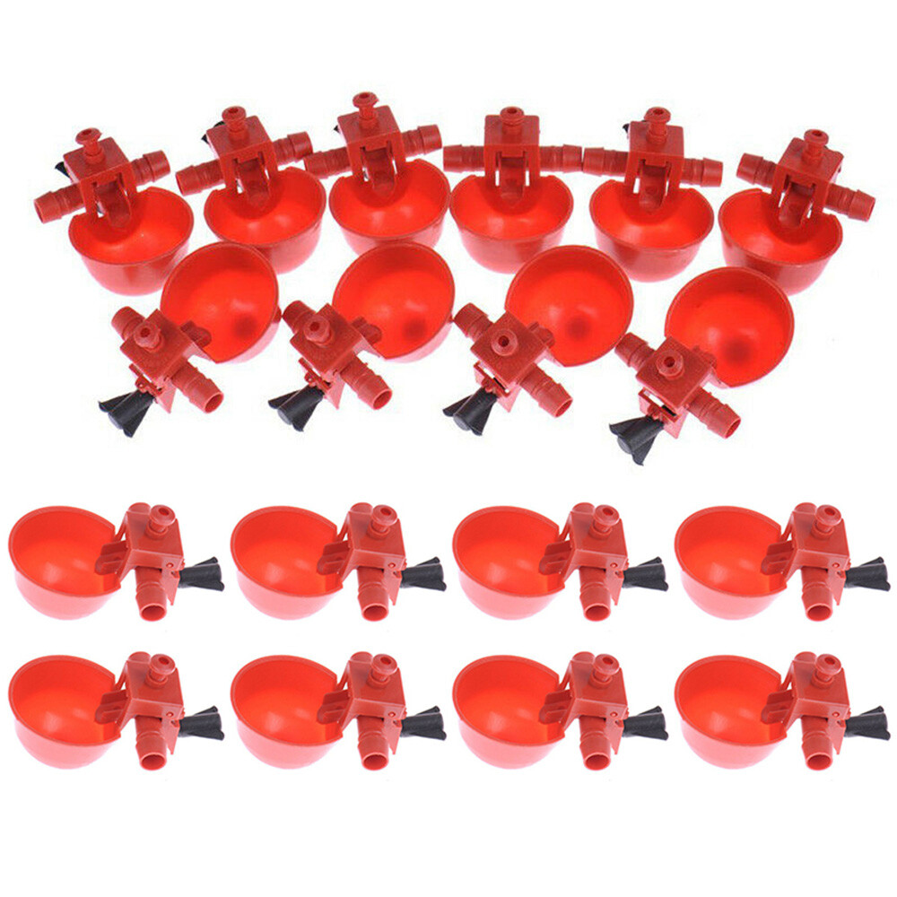 10/20PC Poultry/Quail Water Drinking Cups Chicken Hen Plastic Automatic AH9