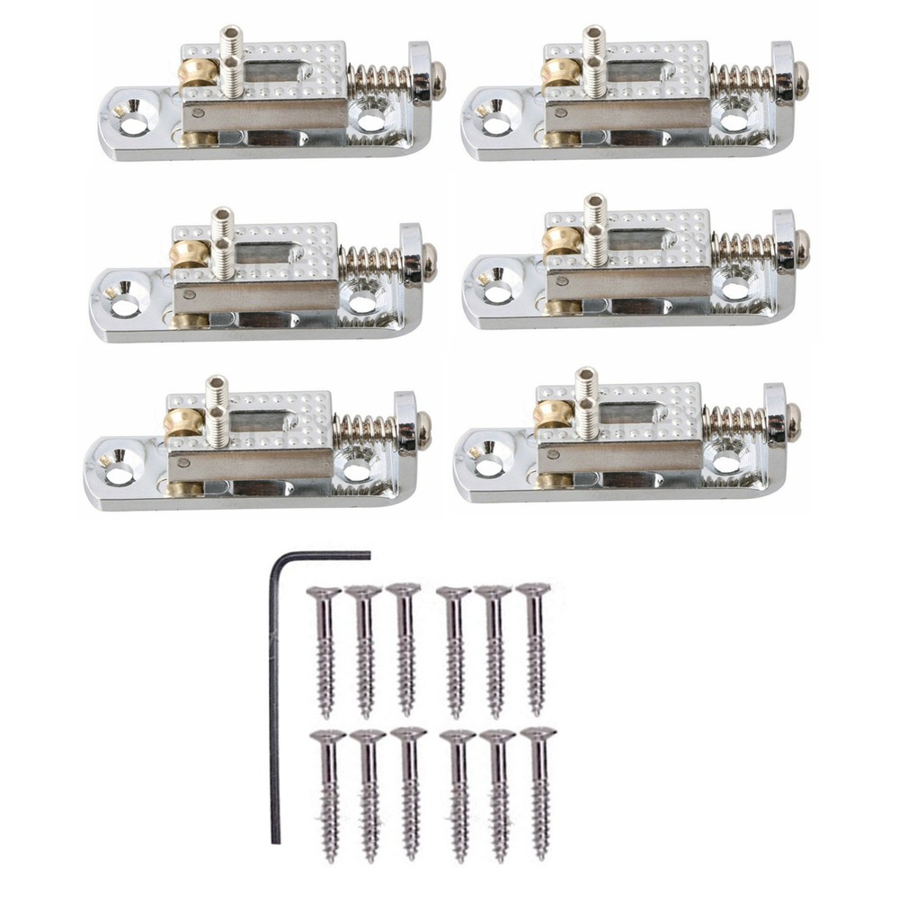 6pcs Single String Roller Saddle Guitar Bridge for cigar box banjo Silver