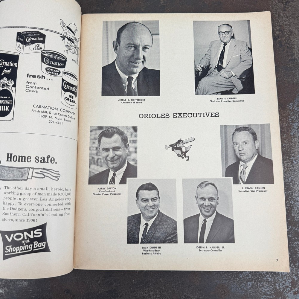1966 World Series MLB Baseball Program LA Dodgers vs Baltimore Orioles