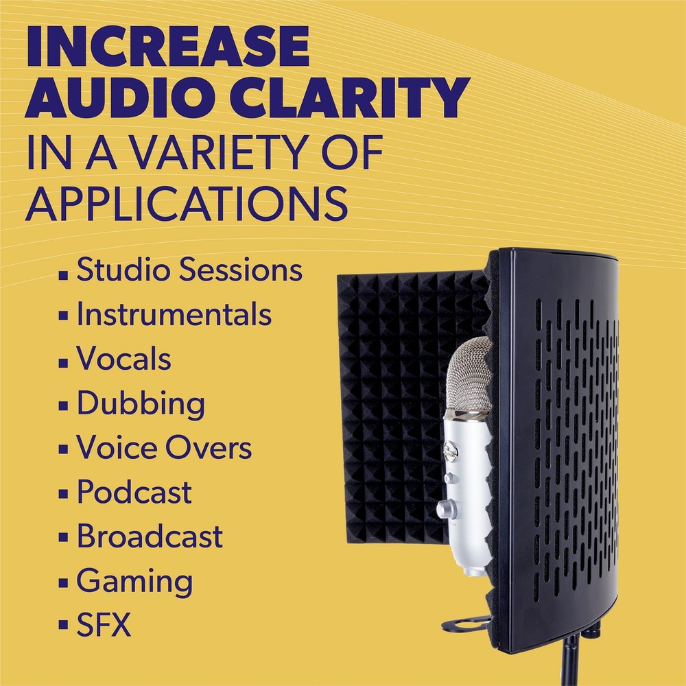 Isolation Shield - Microphone Reflection Filter for Recording - Mic Studio Eq...