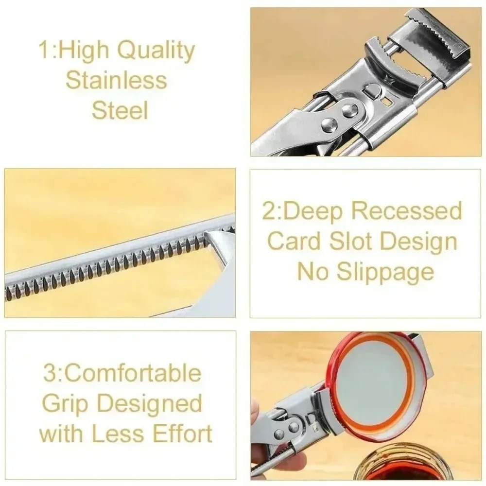 Master Opener Adjustable Multifunction Jar & Bottle Opener Stainless Steel Tool