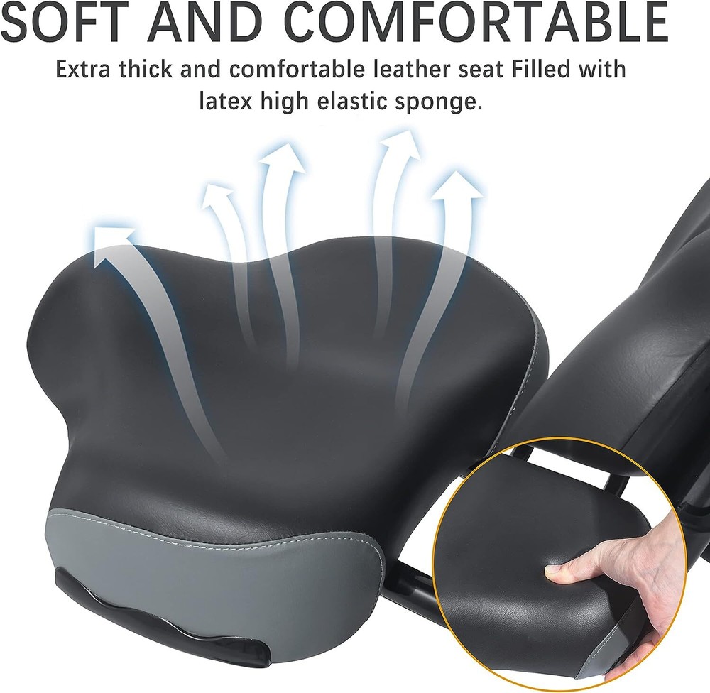 Large Backrest Saddle Bikes Bicycle Tricycle Saddle Seat with Backrest Black