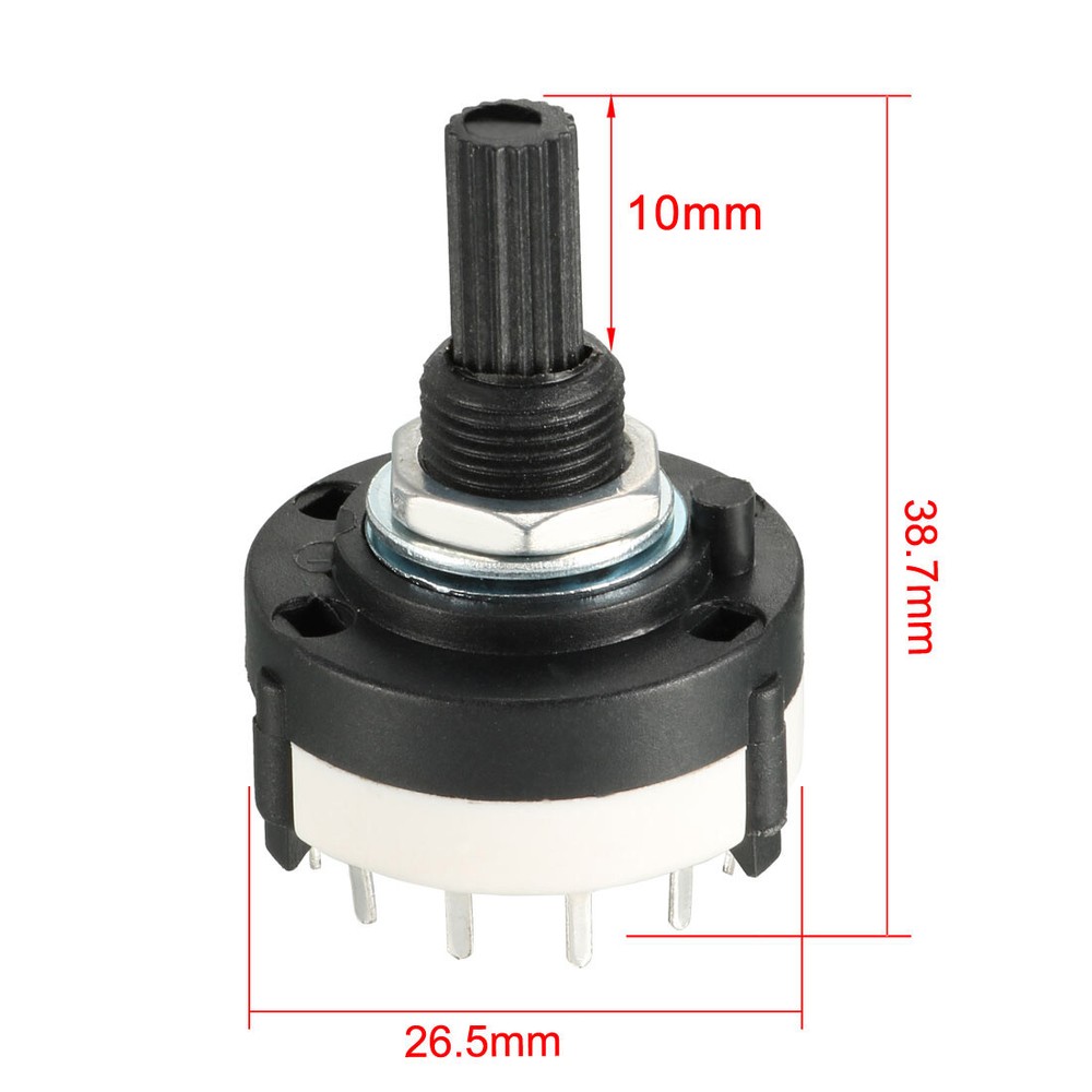 14Pin 2P6T 2Pole 6Position Selectable 1Deck Band Channel Rotary Switch Selector