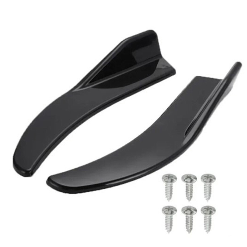 Pair Front / Rear Spoiler Lip Corner Flaps Splitter Gloss Black Universal