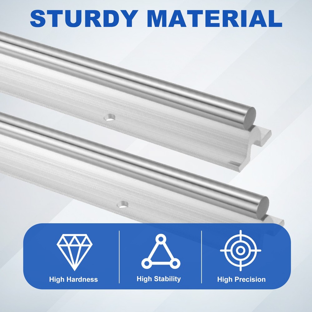 SBR20 200mm Linear Rail Guide, Fully Supported Linear Rail Shaft Rod for DIY