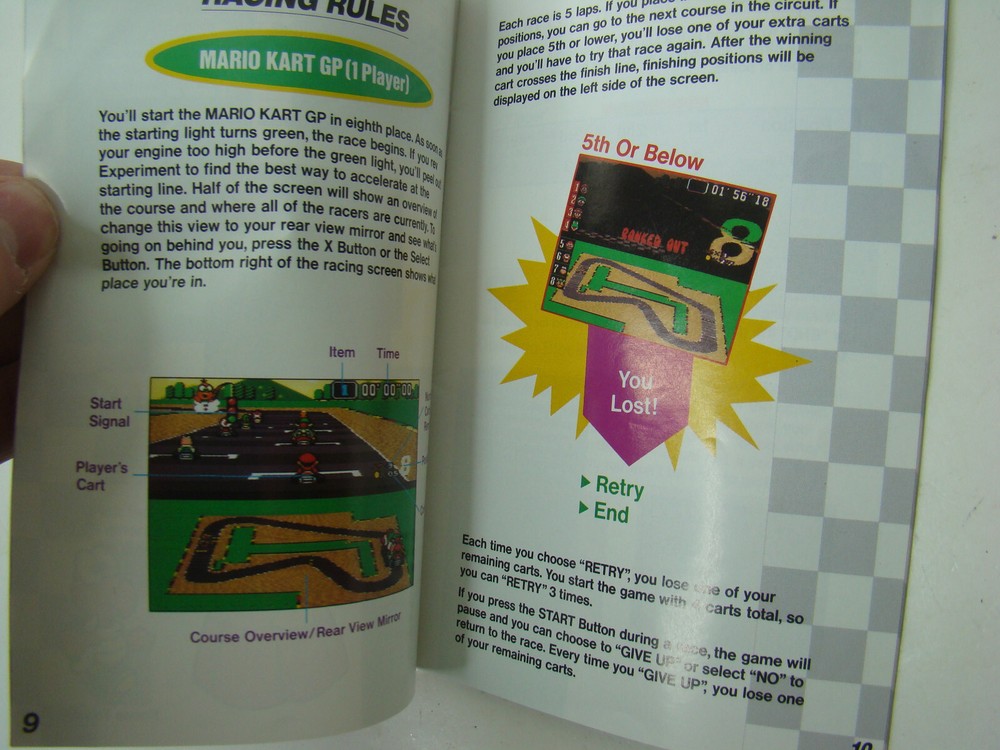SUPER MARIO KART Instruction Booklet - Super Nintendo