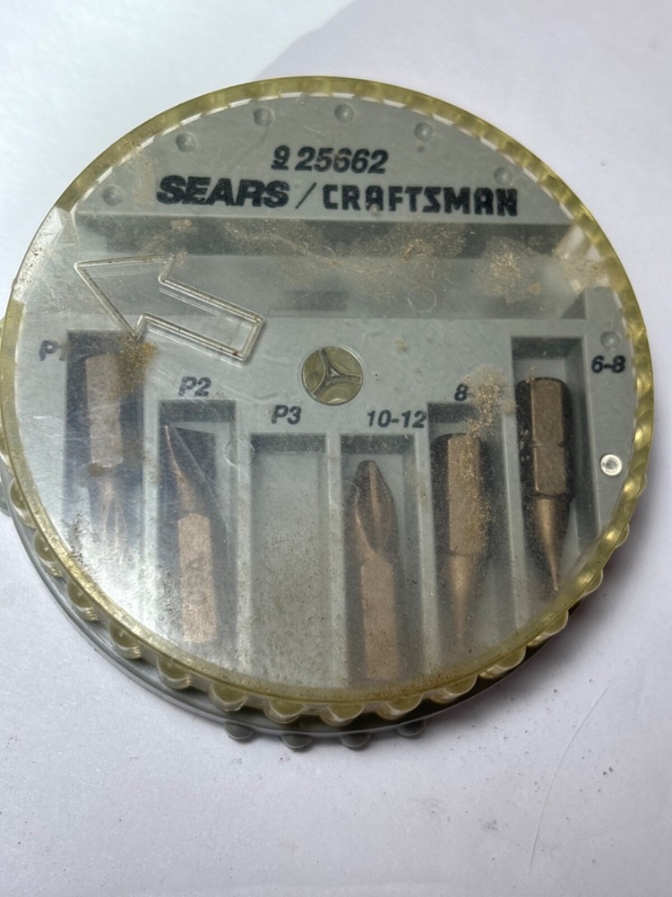 sears craftman vintage brass bites # 25662. 6 tips case