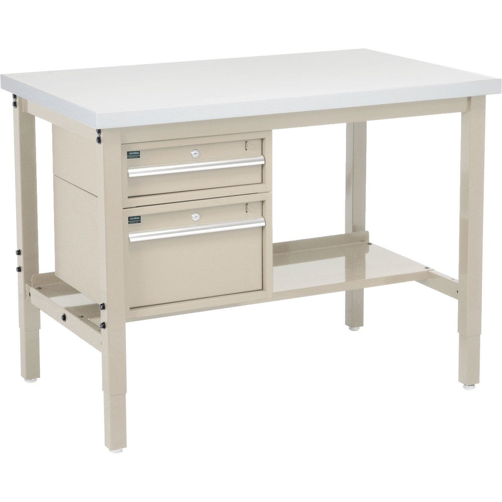 48"W x 30"D Workbench 1-5/8" Thick Plastic Laminate Square Edge with Drawers