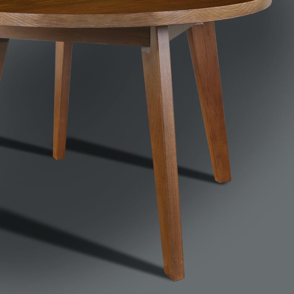Genuine 24" Round Coffee Table with Solid American Gum - Walnut