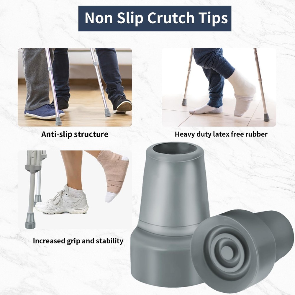 Crutch Tips, 8 Pack 3/4 Inch Rubber Accessories Replacement Rubber...