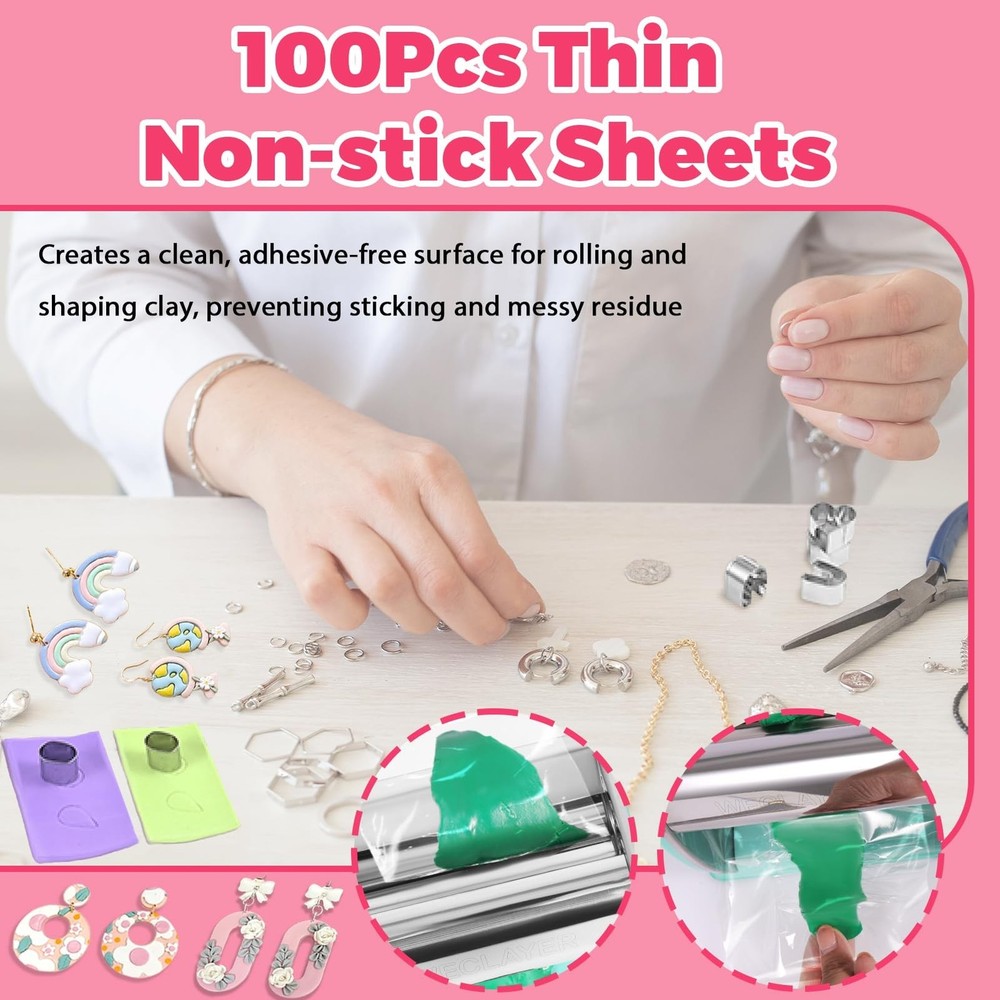 Polymer Clay Press Machine,Clay Roller Machine,Includes Non-Stick Sheets,Glov...