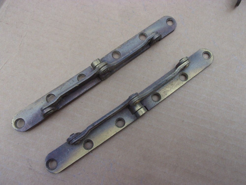 2 Vtg Dinning End Table Drop Leaf Support Mount National Lock Co Hinges Part USA