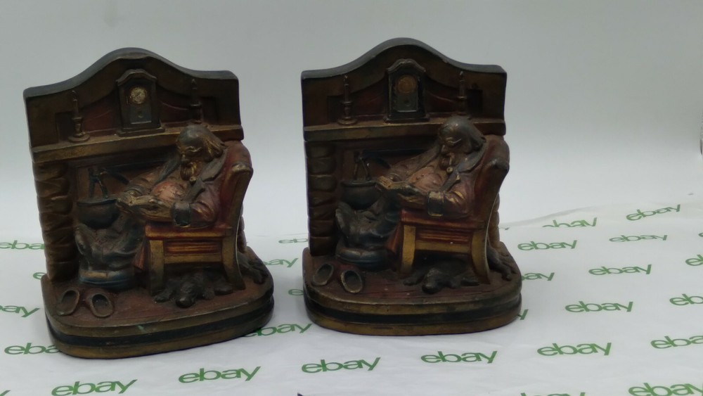 Armor Bronze Antique Bookends G S Allen circa 1920s
