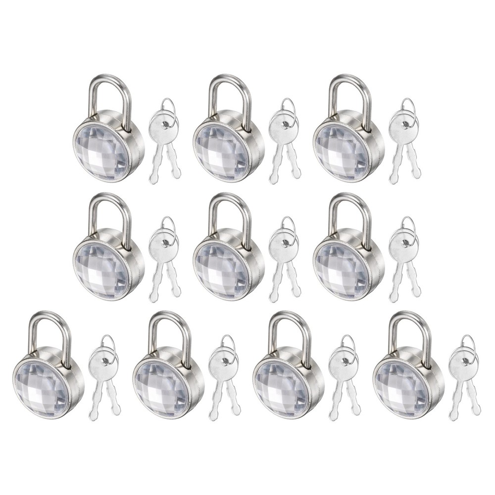 10Pcs Mini Diary Padlock, Small Diaries Lock with 2 Keys White