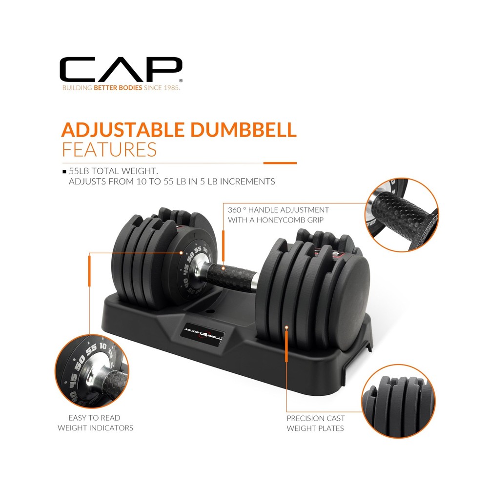 CAP Barbell ADJUSTABELL Adjustable Round Dumbbell Weights - Singles... Fast Ship
