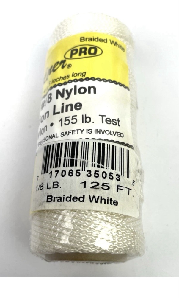 12 Pieces Stringliner Reloadable #18 Nylon Construction Line Braided White 125FT