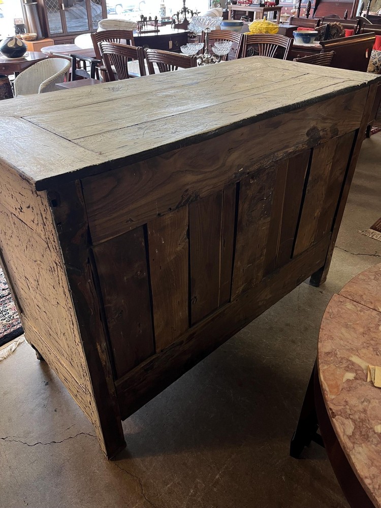 Antique Louis XV Style Buffet Sideboard Distressed White