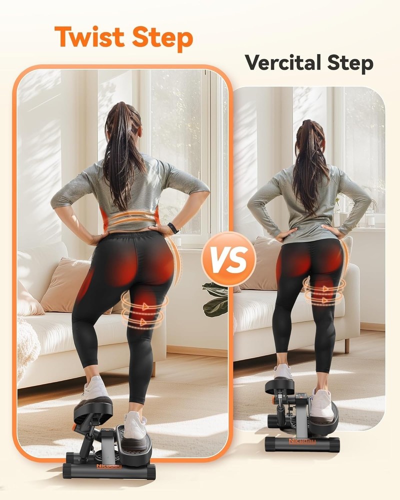 Steppers for Exercise, Stair Stepper with Resistance Bands, Mini Stepper with...
