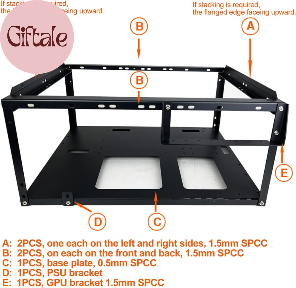 PC Test Bench,Open Air PC Case,Open Frame Computer Chassis, DIY Stackable Techbe
