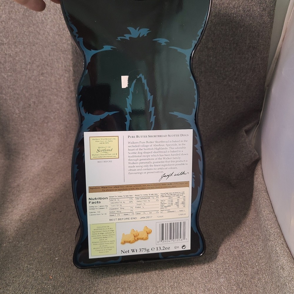 J Sainsbury’s Large Shortbread Tin Scottie Dog EMPTY