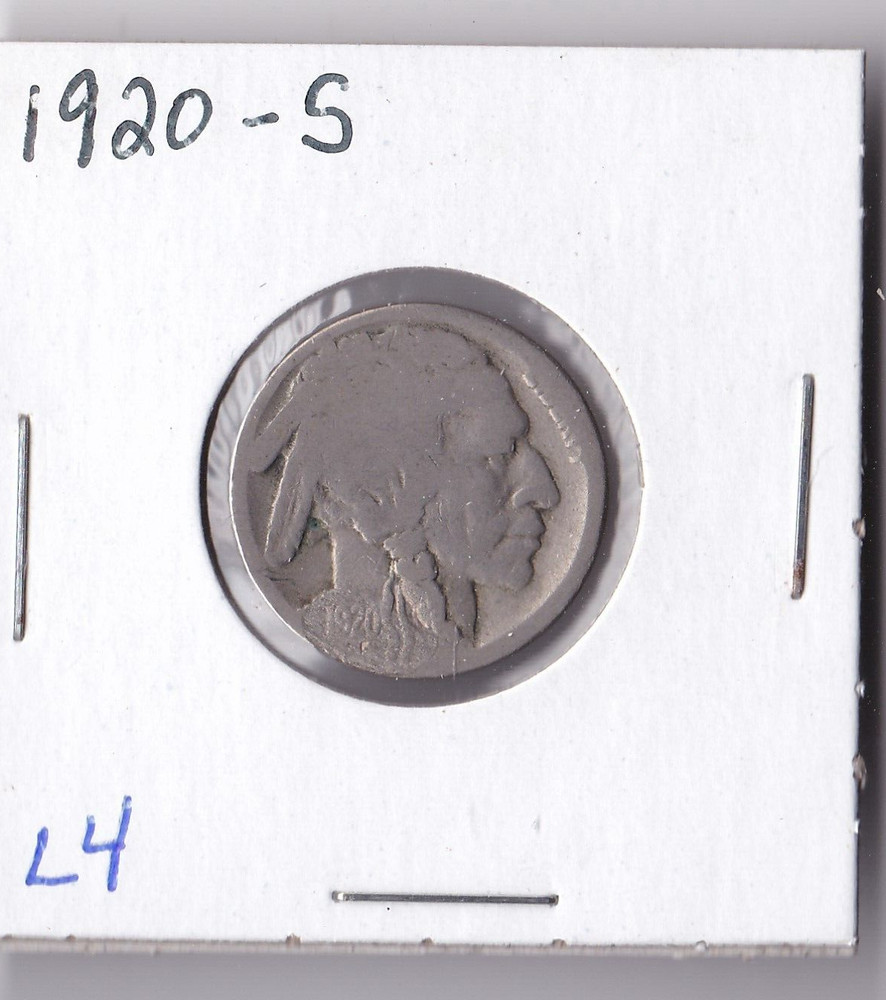1920-S Buffalo Nickel Acid Dated L4