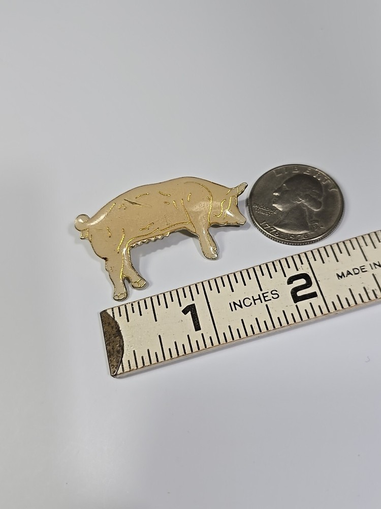 White Pig Lapel Pin Large Size